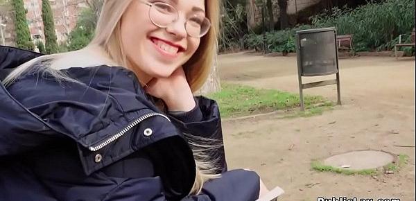  Blonde pov fucked in bushes outdoor